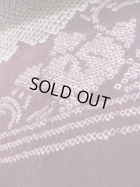 画像10: L0921G  羽織 女性用着物  シルク(正絹) 深い 赤み 紫色, 花 【中古】 【USED】 【リサイクル】 ★★☆☆☆ (10)