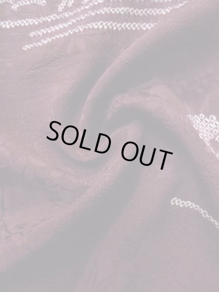 画像11: L0921G  羽織 女性用着物  シルク(正絹) 深い 赤み 紫色, 花 【中古】 【USED】 【リサイクル】 ★★☆☆☆ (11)