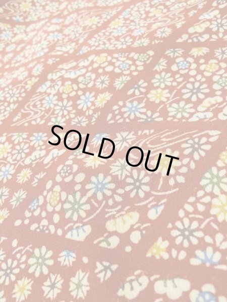 画像9: L0921H Mint  羽織 女性用着物  シルク(正絹)   赤色, 花 【中古】 【USED】 【リサイクル】 ★★★★★ (9)