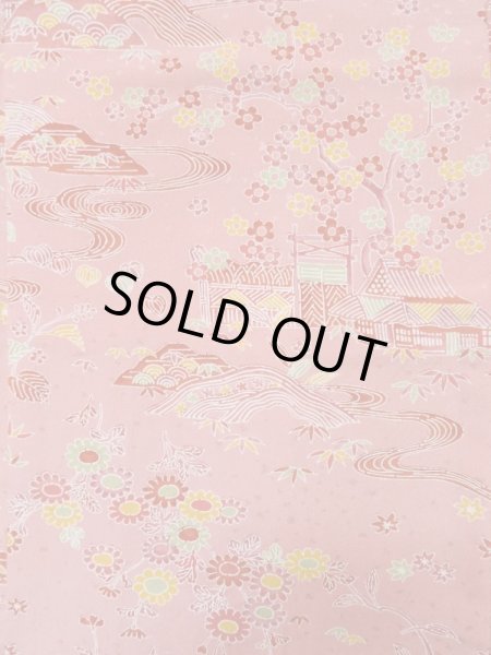 画像4: L0921J  羽織 女性用着物  化繊   桃色, 花 【中古】 【USED】 【リサイクル】 ★★★☆☆ (4)