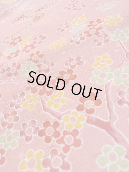 画像8: L0921J  羽織 女性用着物  化繊   桃色, 花 【中古】 【USED】 【リサイクル】 ★★★☆☆ (8)