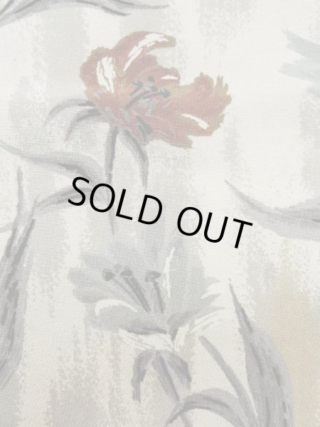 画像6: L0921L  羽織 女性用着物  シルク(正絹)   オフ ホワイト, 花 【中古】 【USED】 【リサイクル】 ★★☆☆☆ (6)