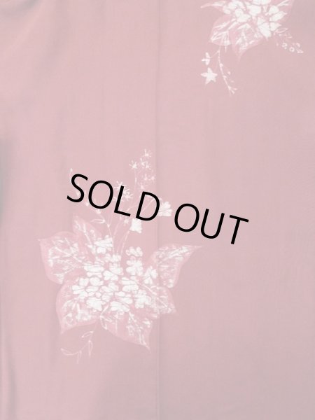 画像3: L0921M  羽織 女性用着物  シルク（正絹）   えんじ, 花 【中古】 【USED】 【リサイクル】 ★★★★☆ (3)