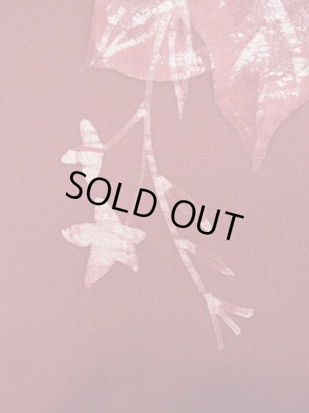 画像5: L0921M  羽織 女性用着物  シルク（正絹）   えんじ, 花 【中古】 【USED】 【リサイクル】 ★★★★☆ (5)