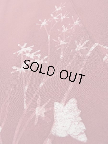 画像7: L0921M  羽織 女性用着物  シルク（正絹）   えんじ, 花 【中古】 【USED】 【リサイクル】 ★★★★☆ (7)