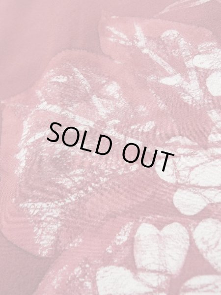 画像8: L0921M  羽織 女性用着物  シルク（正絹）   えんじ, 花 【中古】 【USED】 【リサイクル】 ★★★★☆ (8)