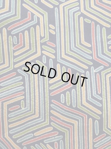 画像6: L0921N Mint  羽織 女性用着物  シルク(正絹)   藍, 幾何学模様 【中古】 【USED】 【リサイクル】 ★★★★☆ (6)