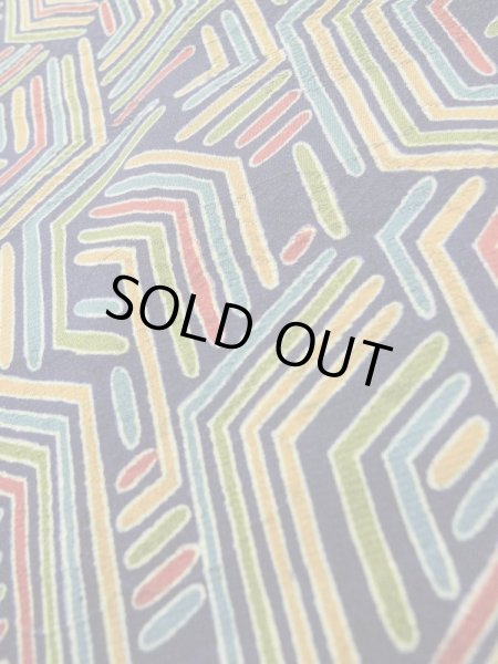 画像8: L0921N Mint  羽織 女性用着物  シルク(正絹)   藍, 幾何学模様 【中古】 【USED】 【リサイクル】 ★★★★☆ (8)