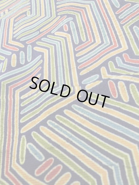 画像9: L0921N Mint  羽織 女性用着物  シルク(正絹)   藍, 幾何学模様 【中古】 【USED】 【リサイクル】 ★★★★☆ (9)