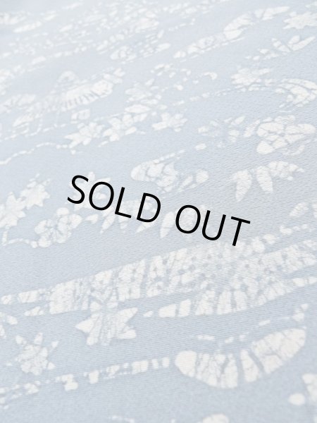 画像8: L0921S Mint  羽織 女性用着物  シルク(正絹)  淡い 水色, 花 【中古】 【USED】 【リサイクル】 ★★★★★ (8)