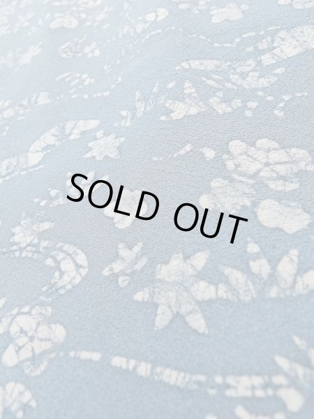 画像9: L0921S Mint  羽織 女性用着物  シルク(正絹)  淡い 水色, 花 【中古】 【USED】 【リサイクル】 ★★★★★ (9)