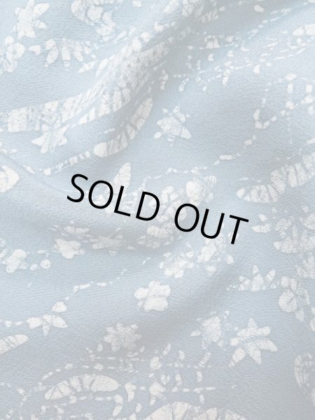 画像11: L0921S Mint  羽織 女性用着物  シルク(正絹)  淡い 水色, 花 【中古】 【USED】 【リサイクル】 ★★★★★ (11)