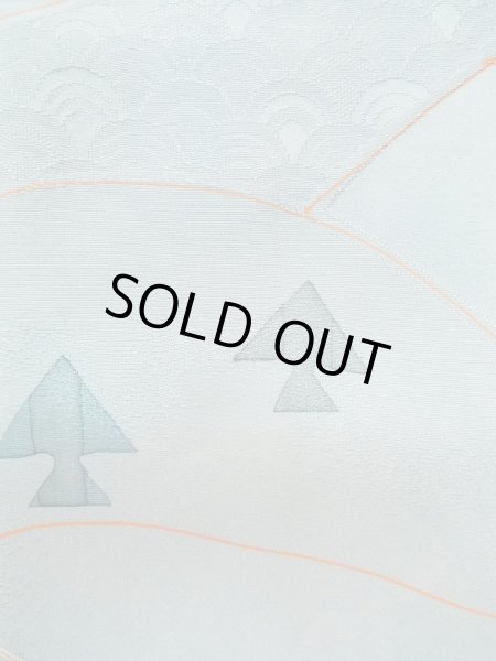 画像5: L0921T Mint  羽織 女性用着物  シルク（正絹） 淡い 薄い 水色, 抽象的模様 【中古】 【USED】 【リサイクル】 ★★★★★ (5)