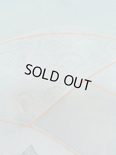 画像6: L0921T Mint  羽織 女性用着物  シルク（正絹） 淡い 薄い 水色, 抽象的模様 【中古】 【USED】 【リサイクル】 ★★★★★ (6)