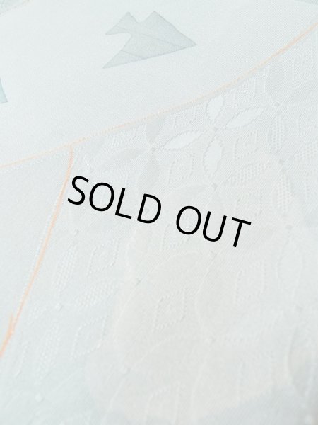 画像9: L0921T Mint  羽織 女性用着物  シルク（正絹） 淡い 薄い 水色, 抽象的模様 【中古】 【USED】 【リサイクル】 ★★★★★ (9)