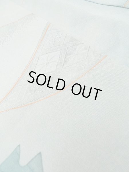 画像10: L0921T Mint  羽織 女性用着物  シルク（正絹） 淡い 薄い 水色, 抽象的模様 【中古】 【USED】 【リサイクル】 ★★★★★ (10)