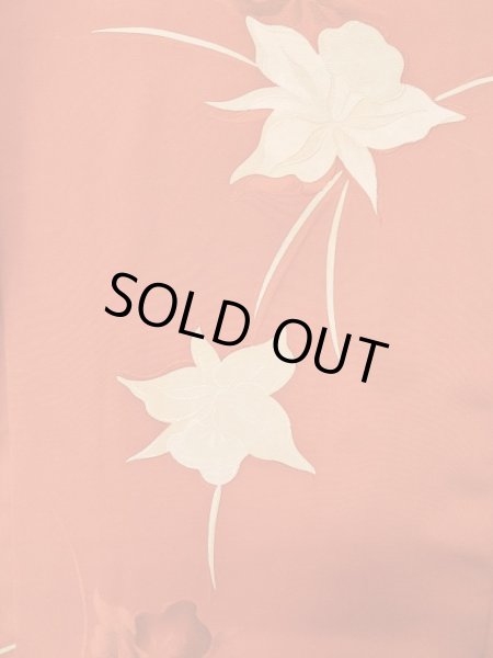 画像4: L0921U  羽織 女性用着物  シルク(正絹)   橙色, りんどう 【中古】 【USED】 【リサイクル】 ★★★☆☆ (4)