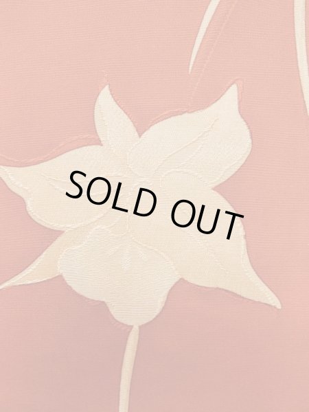 画像5: L0921U  羽織 女性用着物  シルク(正絹)   橙色, りんどう 【中古】 【USED】 【リサイクル】 ★★★☆☆ (5)