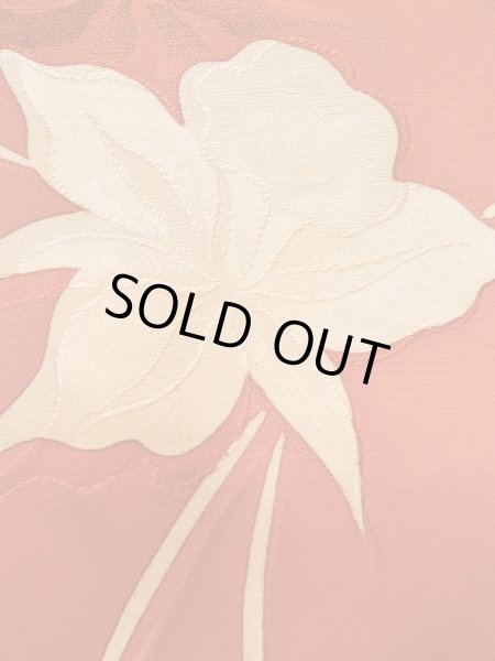 画像6: L0921U  羽織 女性用着物  シルク(正絹)   橙色, りんどう 【中古】 【USED】 【リサイクル】 ★★★☆☆ (6)