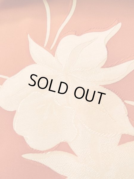 画像8: L0921U  羽織 女性用着物  シルク(正絹)   橙色, りんどう 【中古】 【USED】 【リサイクル】 ★★★☆☆ (8)