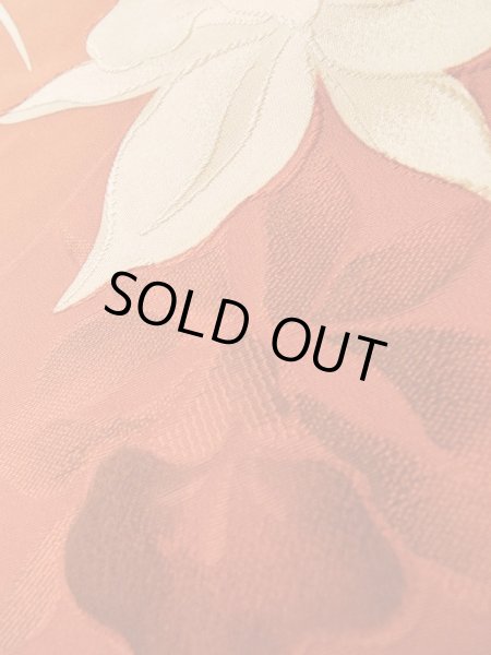 画像10: L0921U  羽織 女性用着物  シルク(正絹)   橙色, りんどう 【中古】 【USED】 【リサイクル】 ★★★☆☆ (10)