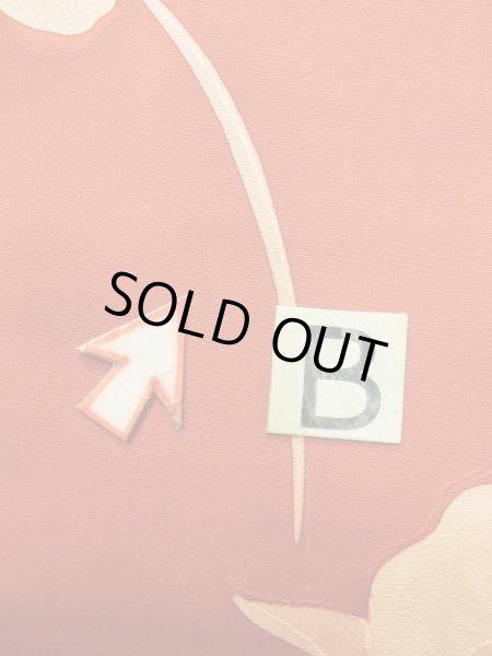 画像15: L0921U  羽織 女性用着物  シルク(正絹)   橙色, りんどう 【中古】 【USED】 【リサイクル】 ★★★☆☆ (15)