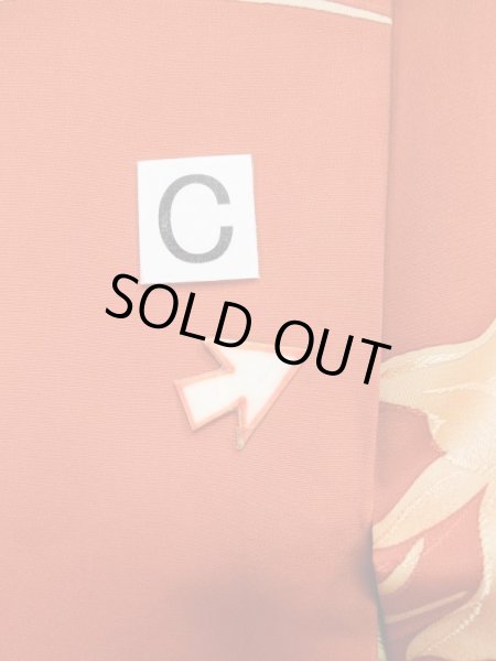 画像16: L0921U  羽織 女性用着物  シルク(正絹)   橙色, りんどう 【中古】 【USED】 【リサイクル】 ★★★☆☆ (16)