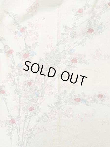 画像3: L0921V  羽織 女性用着物  シルク(正絹)   オフ ホワイト, 菊 【中古】 【USED】 【リサイクル】 ★★☆☆☆ (3)