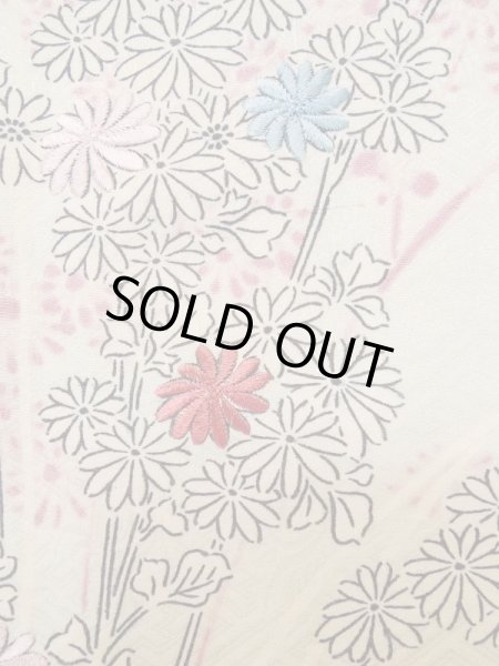 画像5: L0921V  羽織 女性用着物  シルク(正絹)   オフ ホワイト, 菊 【中古】 【USED】 【リサイクル】 ★★☆☆☆ (5)