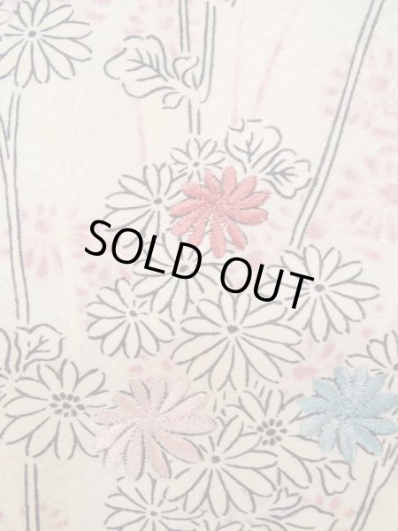 画像6: L0921V  羽織 女性用着物  シルク(正絹)   オフ ホワイト, 菊 【中古】 【USED】 【リサイクル】 ★★☆☆☆ (6)