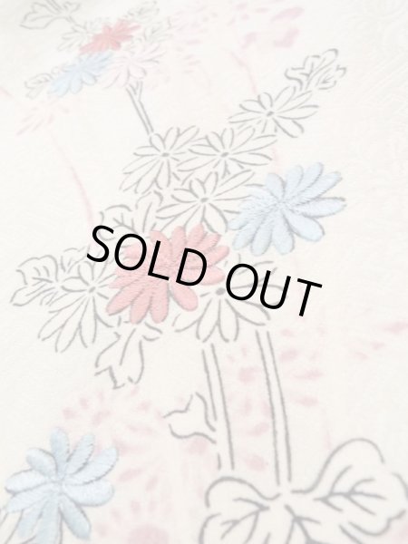 画像8: L0921V  羽織 女性用着物  シルク(正絹)   オフ ホワイト, 菊 【中古】 【USED】 【リサイクル】 ★★☆☆☆ (8)