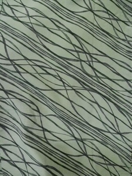 画像3: L0921W  羽織 女性用着物  化繊  淡い 緑色, 線 【中古】 【USED】 【リサイクル】 ★★☆☆☆ (3)