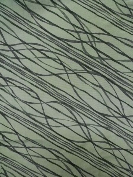 画像4: L0921W  羽織 女性用着物  化繊  淡い 緑色, 線 【中古】 【USED】 【リサイクル】 ★★☆☆☆ (4)