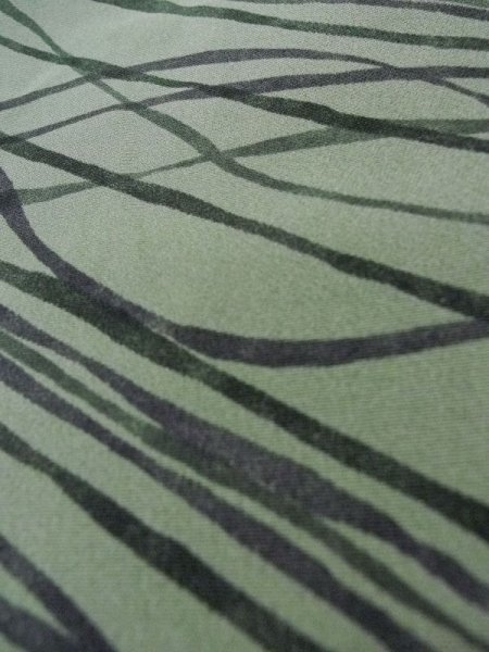 画像8: L0921W  羽織 女性用着物  化繊  淡い 緑色, 線 【中古】 【USED】 【リサイクル】 ★★☆☆☆ (8)