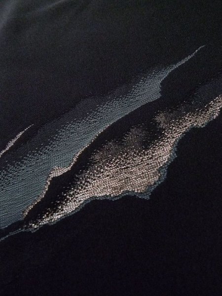 画像11: L0921Z  羽織 女性用着物  シルク(正絹)   黒, 山 【中古】 【USED】 【リサイクル】 ★★★★☆ (11)