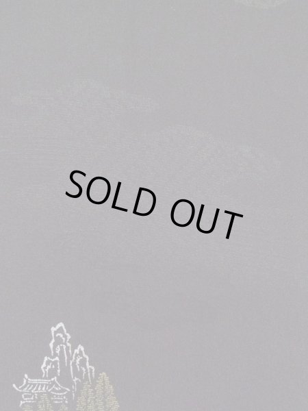 画像6: L0922A  羽織 女性用着物  シルク(正絹)   黒, 寺 【中古】 【USED】 【リサイクル】 ★☆☆☆☆ (6)