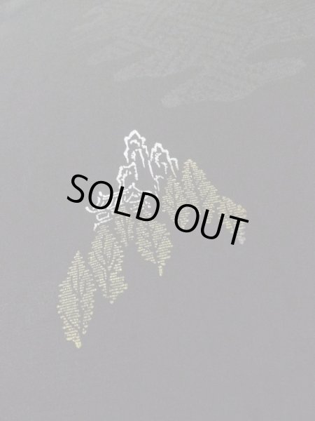 画像7: L0922A  羽織 女性用着物  シルク(正絹)   黒, 寺 【中古】 【USED】 【リサイクル】 ★☆☆☆☆ (7)