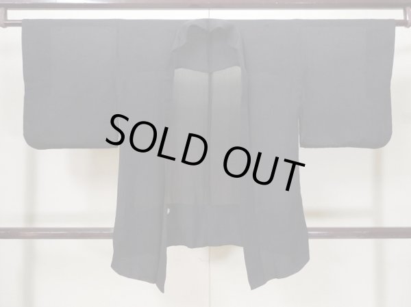 画像1: L0922C  羽織 女性用着物  シルク（正絹）   黒,  【中古】 【USED】 【リサイクル】 ★★★☆☆ (1)