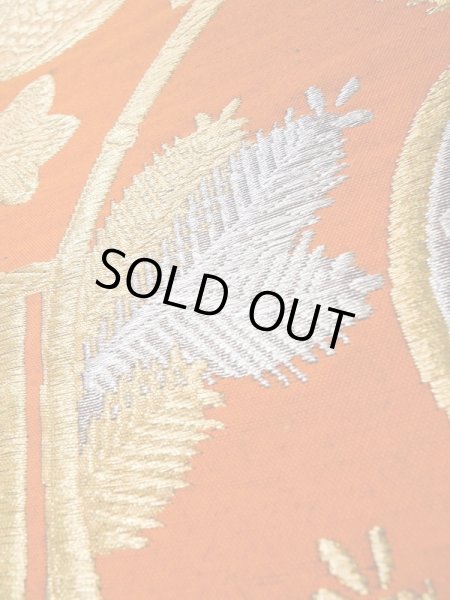 画像8: L0928A 袋帯 女性用着物 シルク(正絹)   黒 もみじ 【中古】 【USED】 【リサイクル】 ★★★★☆ (8)