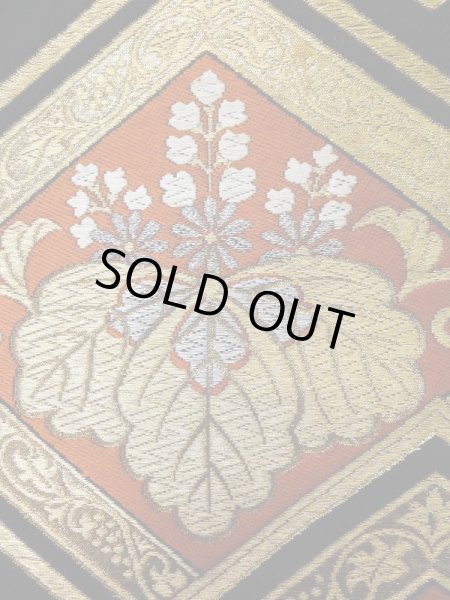 画像5: L0928J 袋帯 女性用着物 シルク（正絹）   黒 菊 【中古】 【USED】 【リサイクル】 ★★☆☆☆ (5)