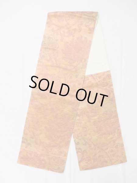 画像1: L0928K 袋帯 女性用着物 シルク（正絹）  淡い 橙色 唐花 【中古】 【USED】 【リサイクル】 ★★★☆☆ (1)