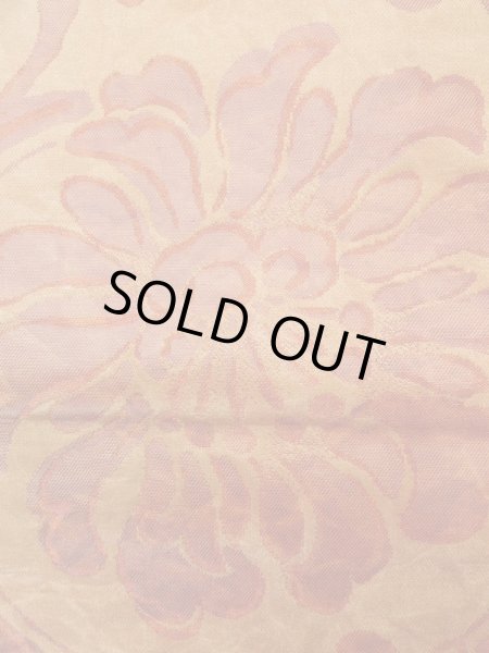 画像5: L0928K 袋帯 女性用着物 シルク（正絹）  淡い 橙色 唐花 【中古】 【USED】 【リサイクル】 ★★★☆☆ (5)