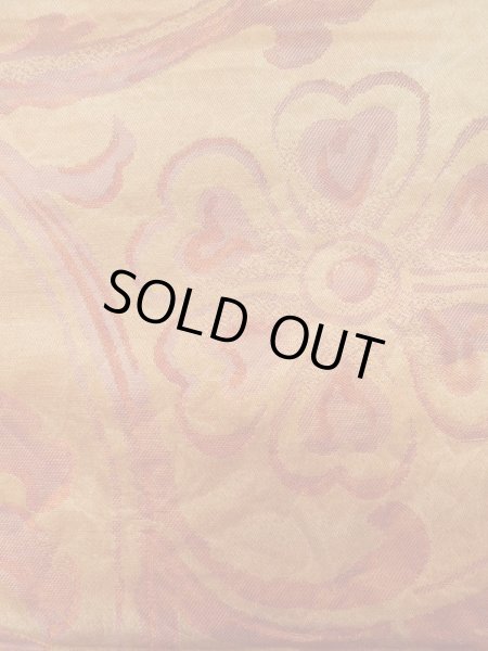 画像6: L0928K 袋帯 女性用着物 シルク（正絹）  淡い 橙色 唐花 【中古】 【USED】 【リサイクル】 ★★★☆☆ (6)