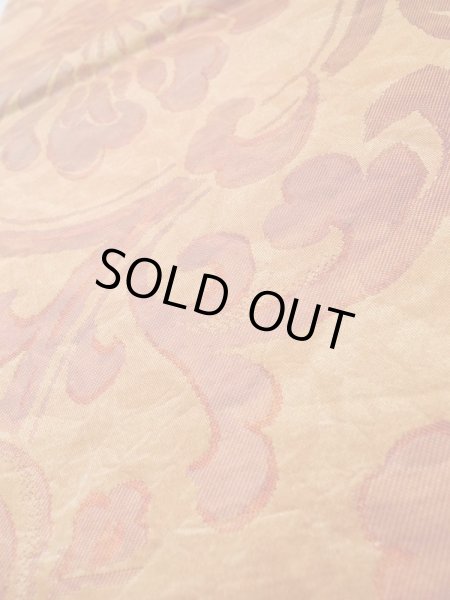 画像8: L0928K 袋帯 女性用着物 シルク（正絹）  淡い 橙色 唐花 【中古】 【USED】 【リサイクル】 ★★★☆☆ (8)