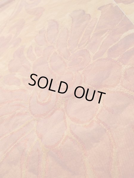 画像9: L0928K 袋帯 女性用着物 シルク（正絹）  淡い 橙色 唐花 【中古】 【USED】 【リサイクル】 ★★★☆☆ (9)