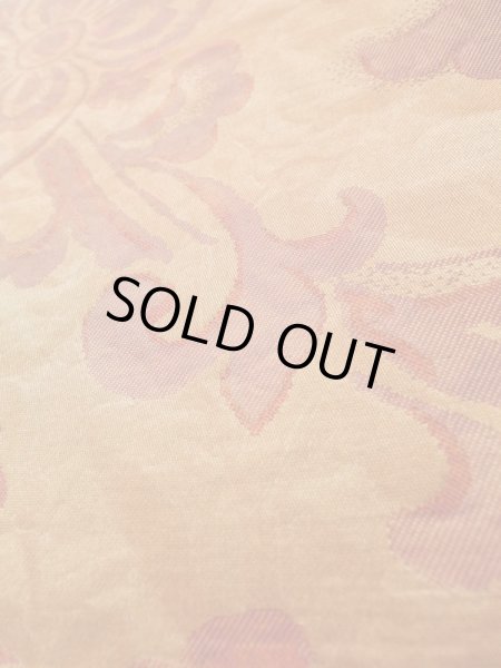 画像10: L0928K 袋帯 女性用着物 シルク（正絹）  淡い 橙色 唐花 【中古】 【USED】 【リサイクル】 ★★★☆☆ (10)