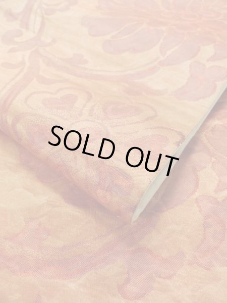 画像11: L0928K 袋帯 女性用着物 シルク（正絹）  淡い 橙色 唐花 【中古】 【USED】 【リサイクル】 ★★★☆☆ (11)