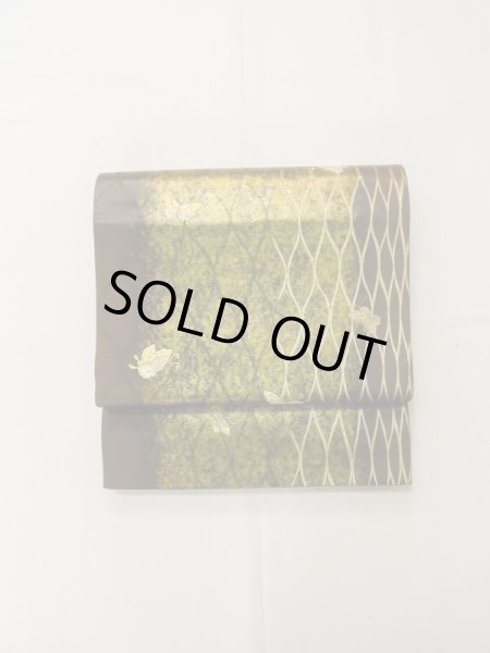 画像2: L0928V 袋帯 女性用着物 シルク(正絹)   茶色 蝶々 【中古】 【USED】 【リサイクル】 ★★★★☆ (2)