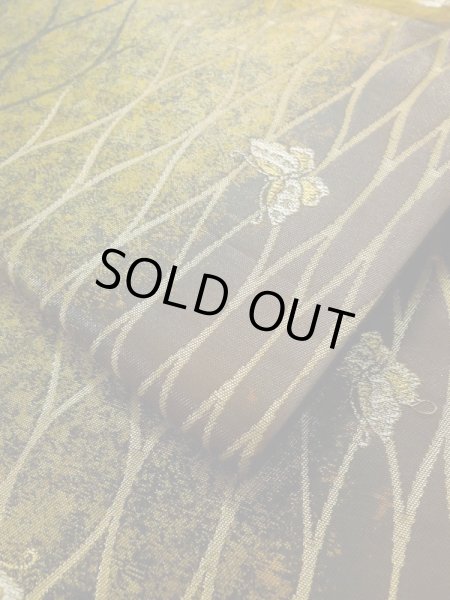 画像11: L0928V 袋帯 女性用着物 シルク(正絹)   茶色 蝶々 【中古】 【USED】 【リサイクル】 ★★★★☆ (11)