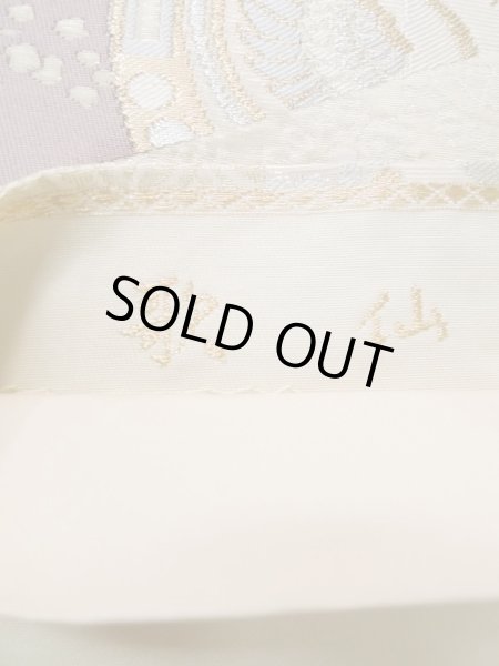 画像3: L0928X 袋帯 女性用着物 シルク（正絹）   オフ　ホワイト 唐花 【中古】 【USED】 【リサイクル】 ★★★★☆ (3)